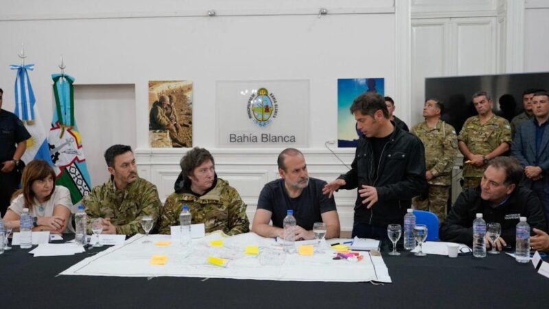 Kicillof y Milei, cara a cara en medio de la emergencia por el temporal