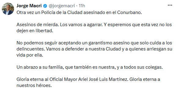 “Asesinos de mierda”: Macri estalló ante el crimen de otro policía porteño en el conurbano