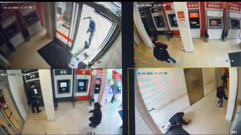 Robo y tiros en el banco de Ramos Mejía: se conocieron los videos